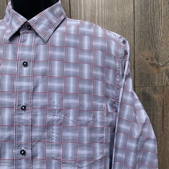 SOLD! Tasso Elba Slim Fit Plaid button Down - Picture 3 of 8
